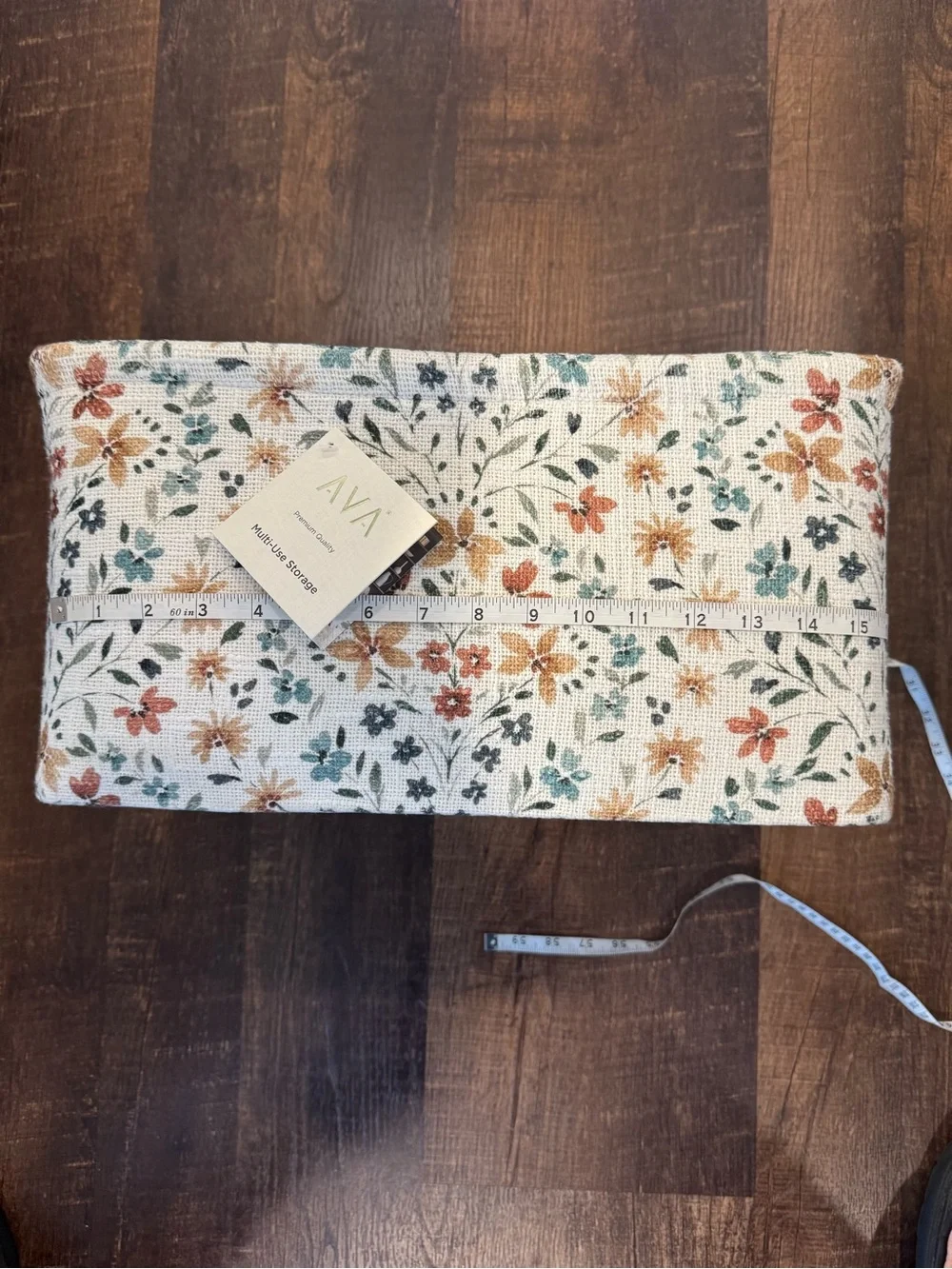 AVA Floral Linen Clutch - Cream, Rust & Teal